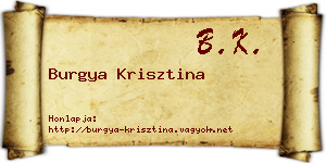 Burgya Krisztina névjegykártya
