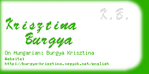 krisztina burgya business card